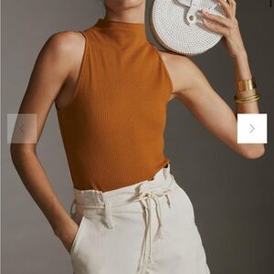 Maeve Anthropologie burnt orange mock neck rinbed tank top - Never Worn